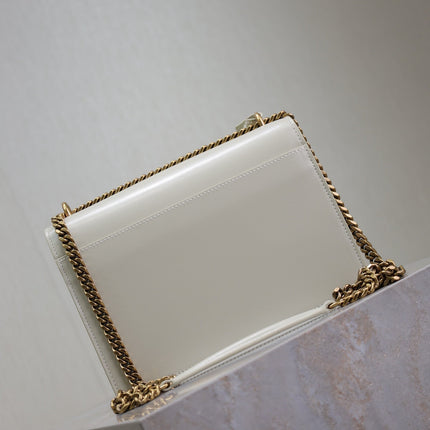 YSL 25S SUNSET BAG 22 IN IVORY CALFSKIN GOLD HARDWRE