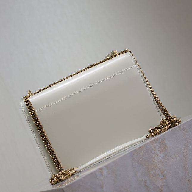 YSL 25S SUNSET BAG 22 IN IVORY CALFSKIN GOLD HARDWRE