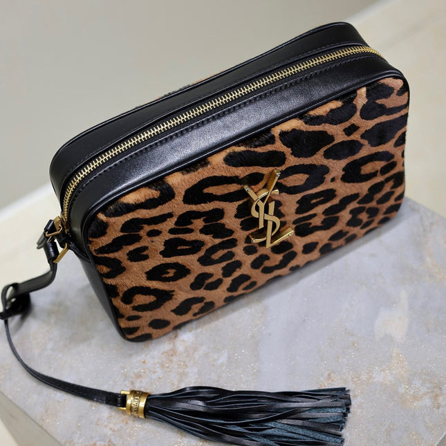 LOU CAMERA BAG 23 IN LEOPARD PRINT CALFSKIN