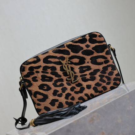 LOU CAMERA BAG 23 IN LEOPARD PRINT CALFSKIN
