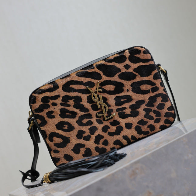 LOU CAMERA BAG 23 IN LEOPARD PRINT CALFSKIN