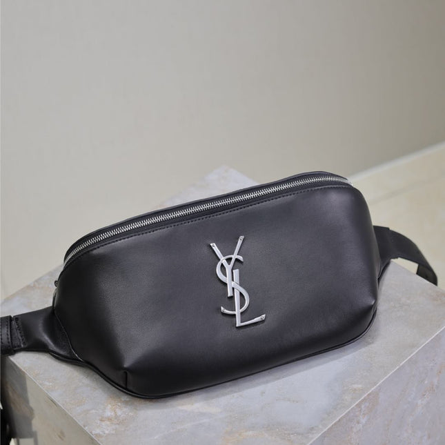 CLASSIC CROSSBODY BAG 25 IN BLACK LAMBSKIN SILVER LOGO