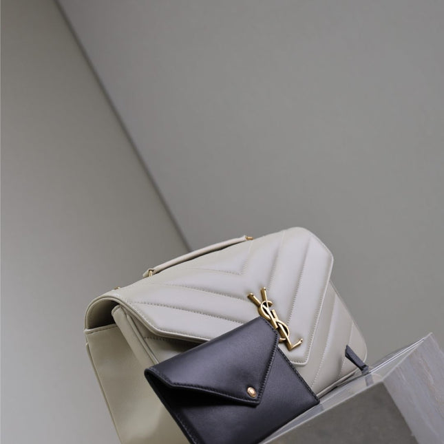 LOULOU MEDIUM 29 IN WHITE SHEEPSKIN GOLD HARDWARE