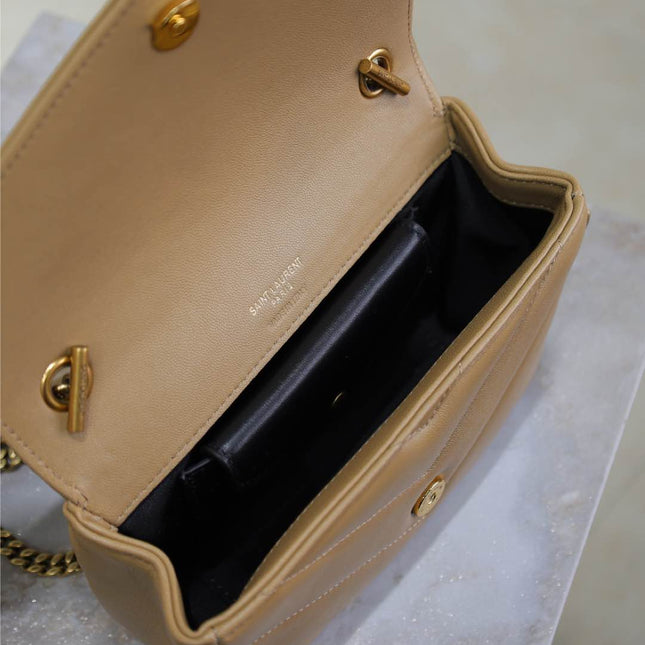 LOULOU MINI 20 IN MILK TEA SHEEPSKIN GOLD HARDWARE