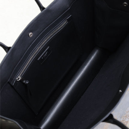 YSL 25S RIVE GAUCHE LARGE TOTE BAG 48 IN BLACK CALFSKIN