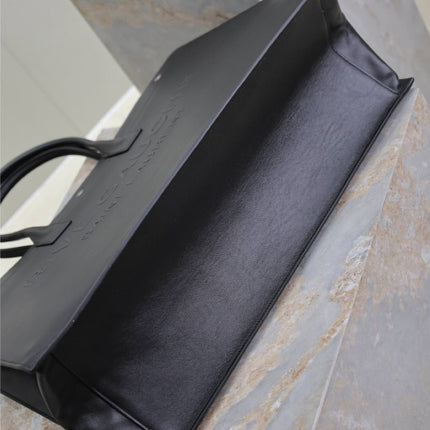 YSL 25S RIVE GAUCHE LARGE TOTE BAG 48 IN BLACK CALFSKIN