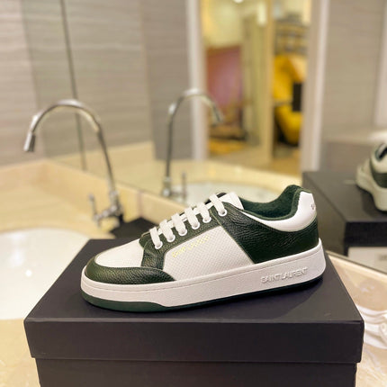 SL SL/61 SNEAKERS DARK GREEN AND WHITE CALFSKIN