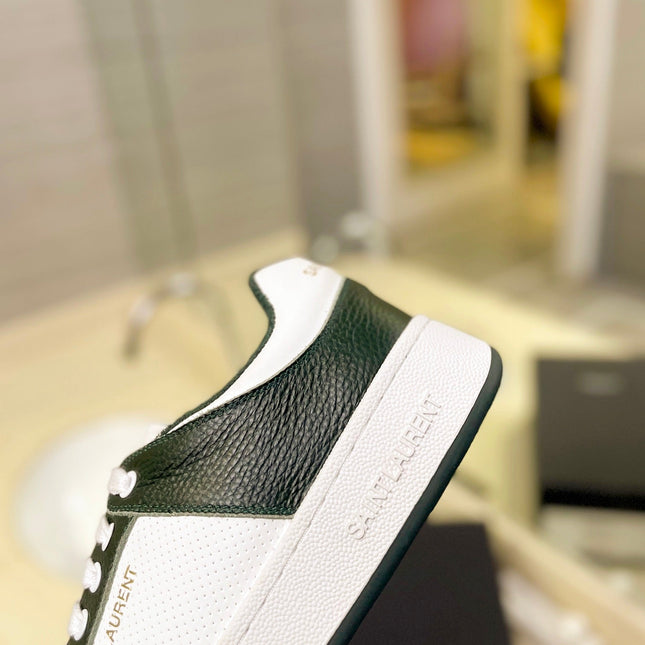 SL SL/61 SNEAKERS DARK GREEN AND WHITE CALFSKIN