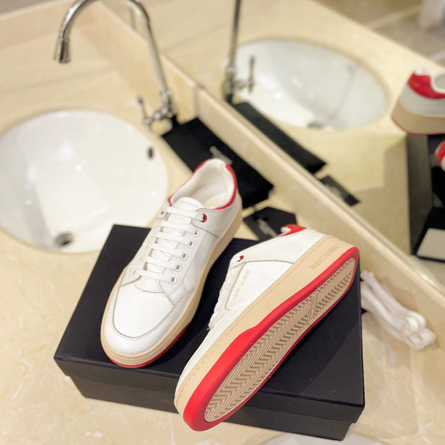SL SL/61 SNEAKERS WHITE AND RED CALFSKIN
