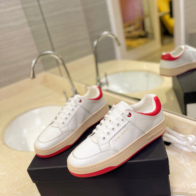 SL SL/61 SNEAKERS WHITE AND RED CALFSKIN