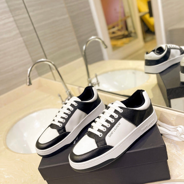 SL SL/61 SNEAKERS WHITE-BLACK CALFSKIN