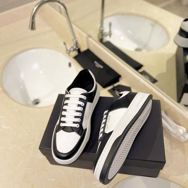 SL SL/61 SNEAKERS WHITE-BLACK CALFSKIN