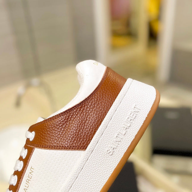 SL SL/61 SNEAKERS WHITE-BROWN CALFSKIN