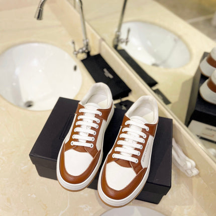 SL SL/61 SNEAKERS WHITE-BROWN CALFSKIN