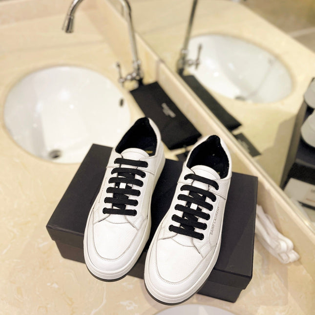 SL SL/61 SNEAKERS WHITE-BLACK LACES CALFSKIN