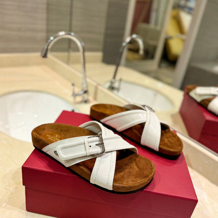 CROSSOVER - STRAP WHITE CALFSKIN SLIDE