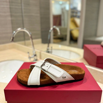 CROSSOVER - STRAP WHITE CALFSKIN SLIDE
