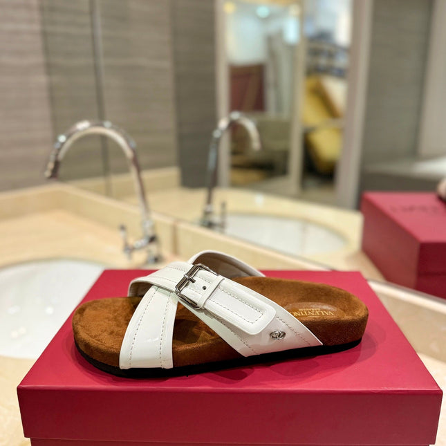 CROSSOVER - STRAP WHITE CALFSKIN SLIDE