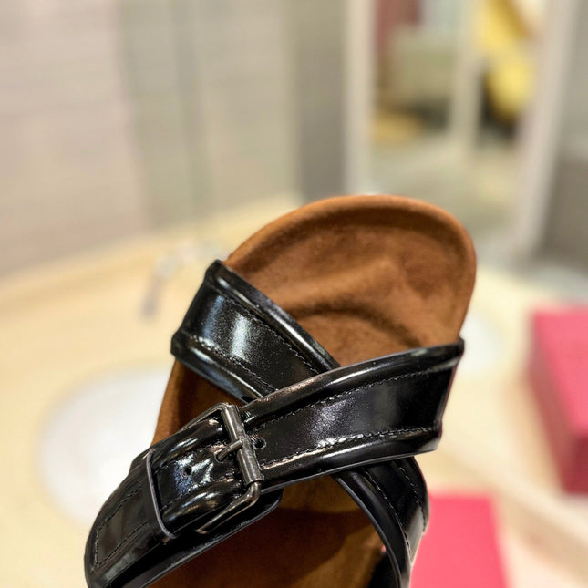 CROSSOVER - STRAP BLACK CALFSKIN SLIDE