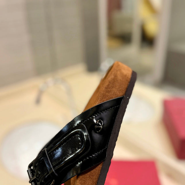 CROSSOVER - STRAP BLACK CALFSKIN SLIDE