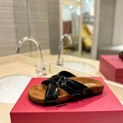 CROSSOVER - STRAP BLACK CALFSKIN SLIDE