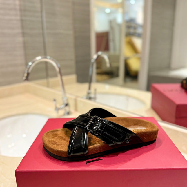 CROSSOVER - STRAP BLACK CALFSKIN SLIDE
