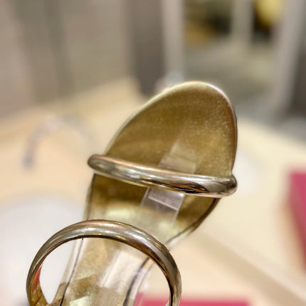 HIGH HEEL SANDAL 10 CM IN GOLD CALFSKIN