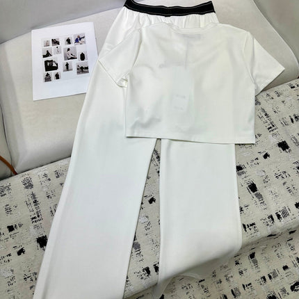 ALO T-SHIRT AND WIDE-LEG PANTS SET STYLE 160