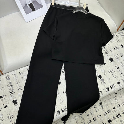 ALO T-SHIRT AND WIDE-LEG PANTS SET STYLE 159