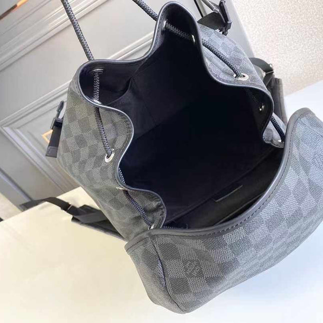 BACKPACK 44 IN GUN METAL DAMIER GRAPHITE CANVAS