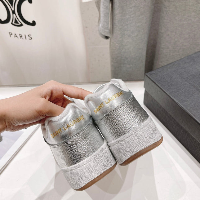 SL SL/61 SNEAKERS SILVER PERFORATED CALFSKIN