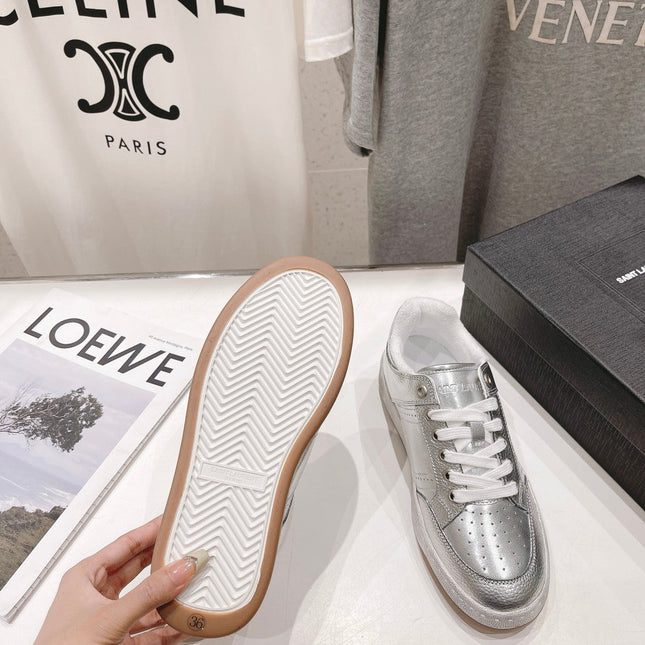 SL SL/61 SNEAKERS SILVER PERFORATED CALFSKIN