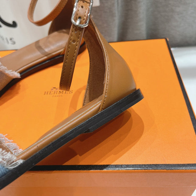 SANTORINI SANDAL BLEU CLAIR LAMBSKIN