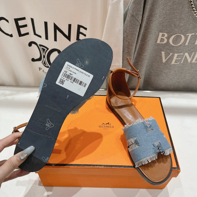 SANTORINI SANDAL BLEU CLAIR LAMBSKIN