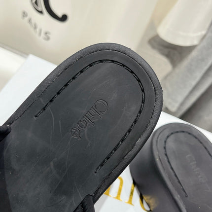 MILA PLATFORM 5 CM IN BLACK NYLON WITH EMBROIDERED LOGO