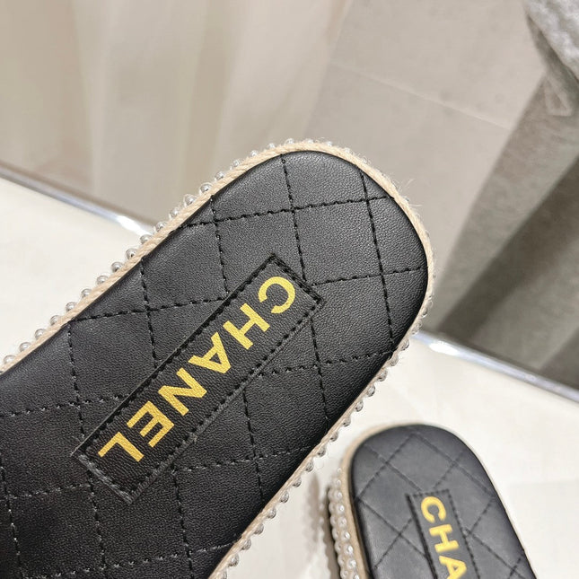 SLIPPERS CROSS STRAPS IN BLACK LAMBSKIN