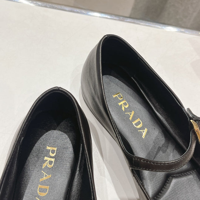 PRA NAPPA LEATHER BALLERINAS BLACK