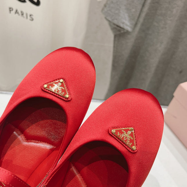 PRA SATIN BALLERINAS CRIMSON