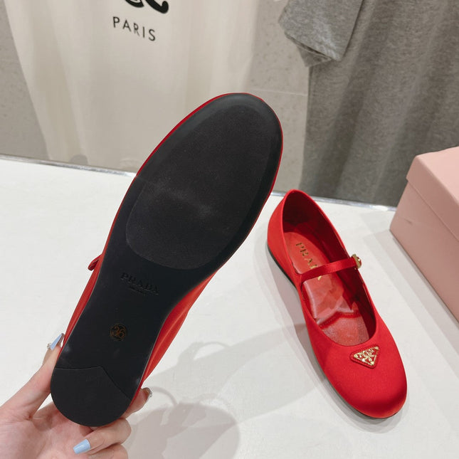 PRA SATIN BALLERINAS CRIMSON