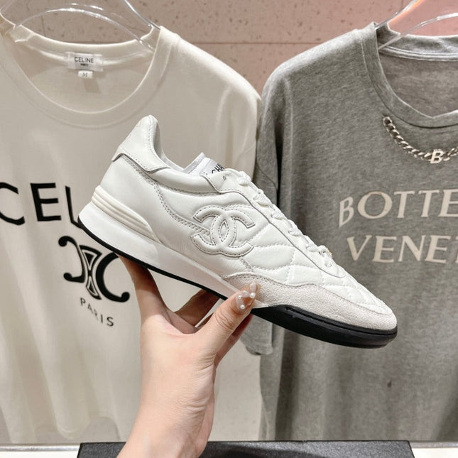 Double C  New Quilted Panda Shoes White Sheepskin