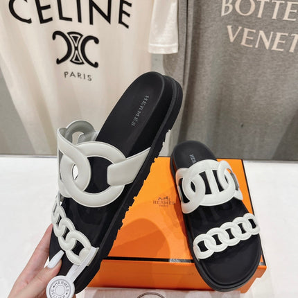 EXTRA SANDAL BLACK MIX WHITE CALFSKIN