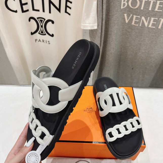 EXTRA SANDAL BLACK MIX WHITE CALFSKIN