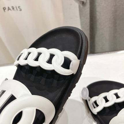 EXTRA SANDAL BLACK MIX WHITE CALFSKIN