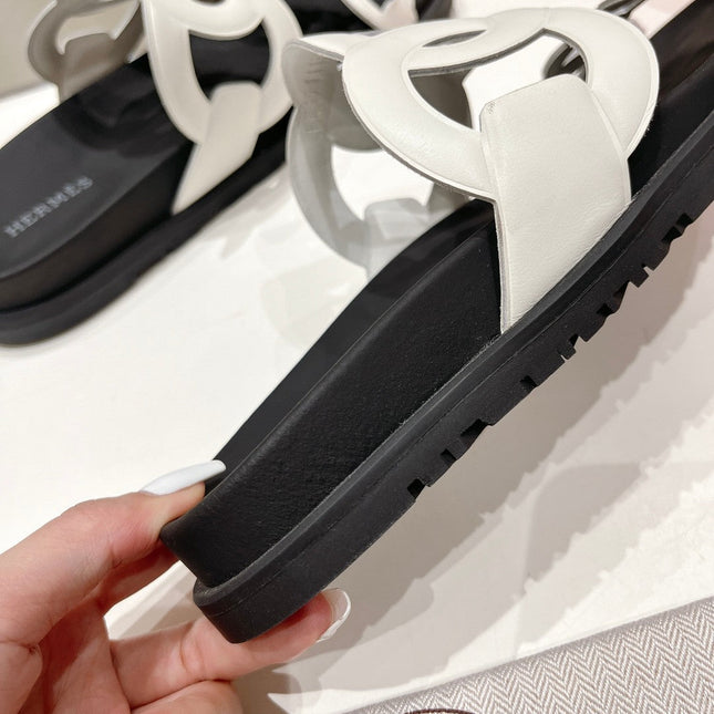 EXTRA SANDAL BLACK MIX WHITE CALFSKIN
