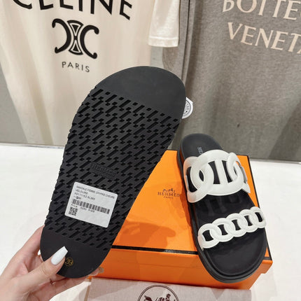 EXTRA SANDAL BLACK MIX WHITE CALFSKIN