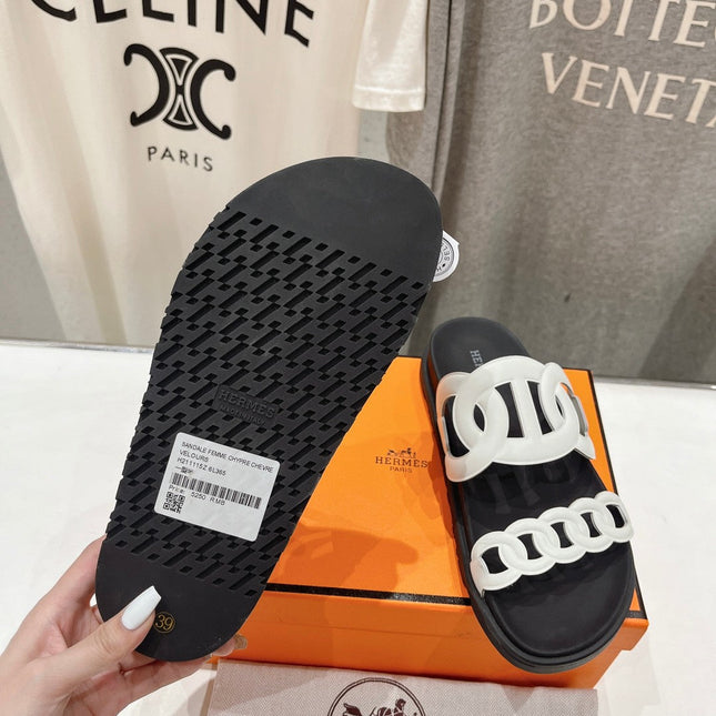 EXTRA SANDAL BLACK MIX WHITE CALFSKIN