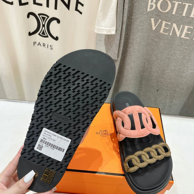 EXTRA SANDAL BLACK MIX PEACH MIX MOSS CALFSKIN