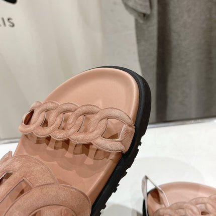 EXTRA SANDAL PASTEL PINK NUDE CALFSKIN