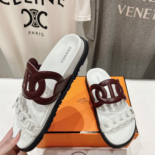 EXTRA SANDAL WHITE MIX BROWN CALFSKIN
