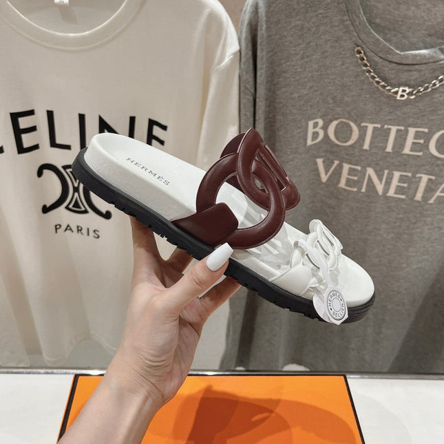 EXTRA SANDAL WHITE MIX BROWN CALFSKIN